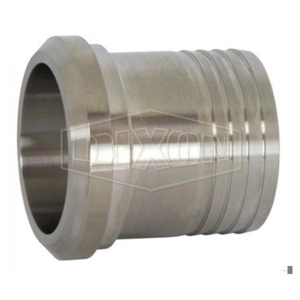 Hose Adapter, 1 in, Plain Beveled Seat, 304 SS, Domestic